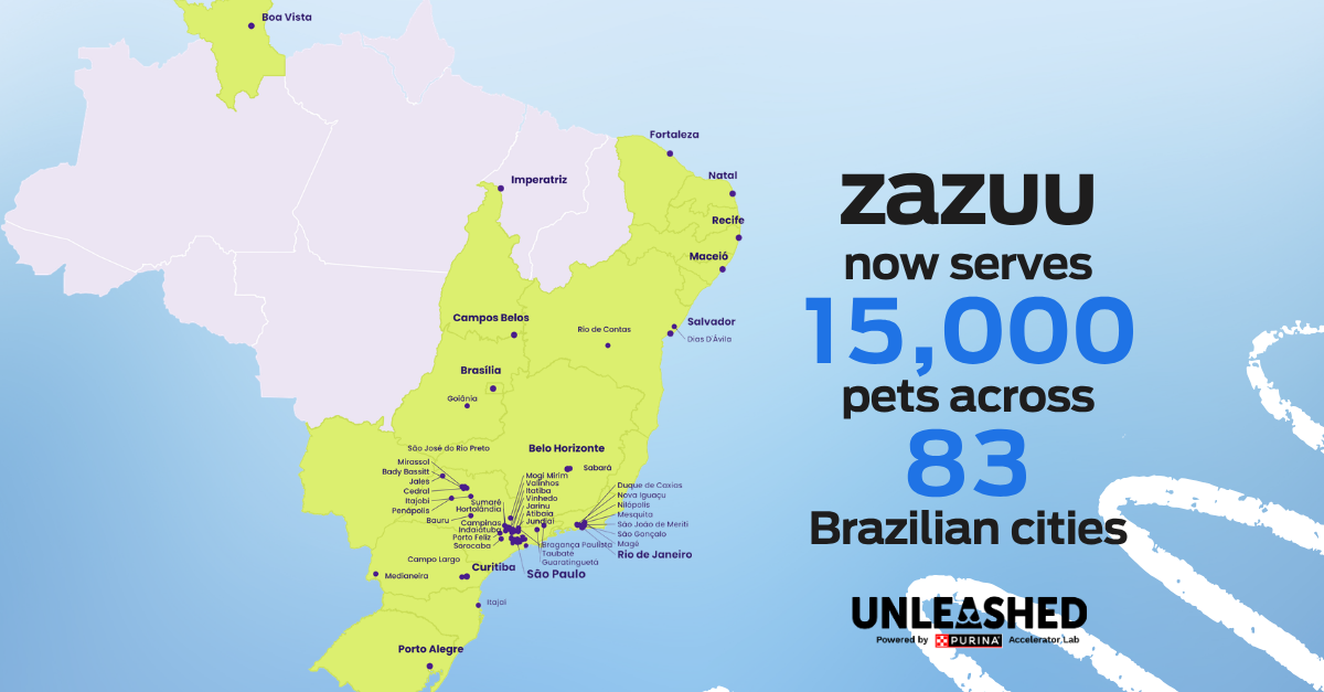 zazuu serves 15,000 pets across 83 Brazilian cities